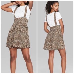 Wild Fable NEW Cheetah Print Suspender Skirt Small